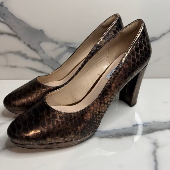 Clarks Narrative Women's Bronze Leather Kendra Sienna Pumps Heels Sz 10 FLAW - Picture 3 of 8